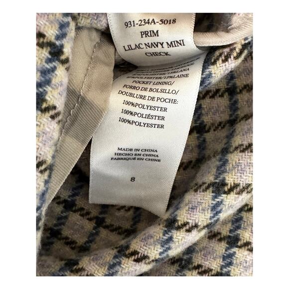 New RAILS Women's Lilac Navy Mini Check Prim Skirt Size 8 - Picture 7 of 8